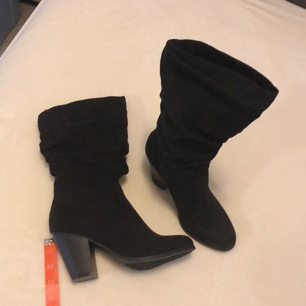 Rampage Black Suedelike mid calf boots